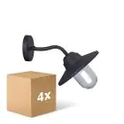 Opakowanie 4x D'Lite Światło Ścienne Ember Czarny | IP54 - Nadaje Się Do 1x E27