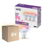 Opakowanie 6x Opakowanie 3x WiZ Smart LED Spot GU10 PAR16 5W 400lm 36D | Najlepsze Renderowanie Kolorów - Ściemnianie - Zamienne 50W